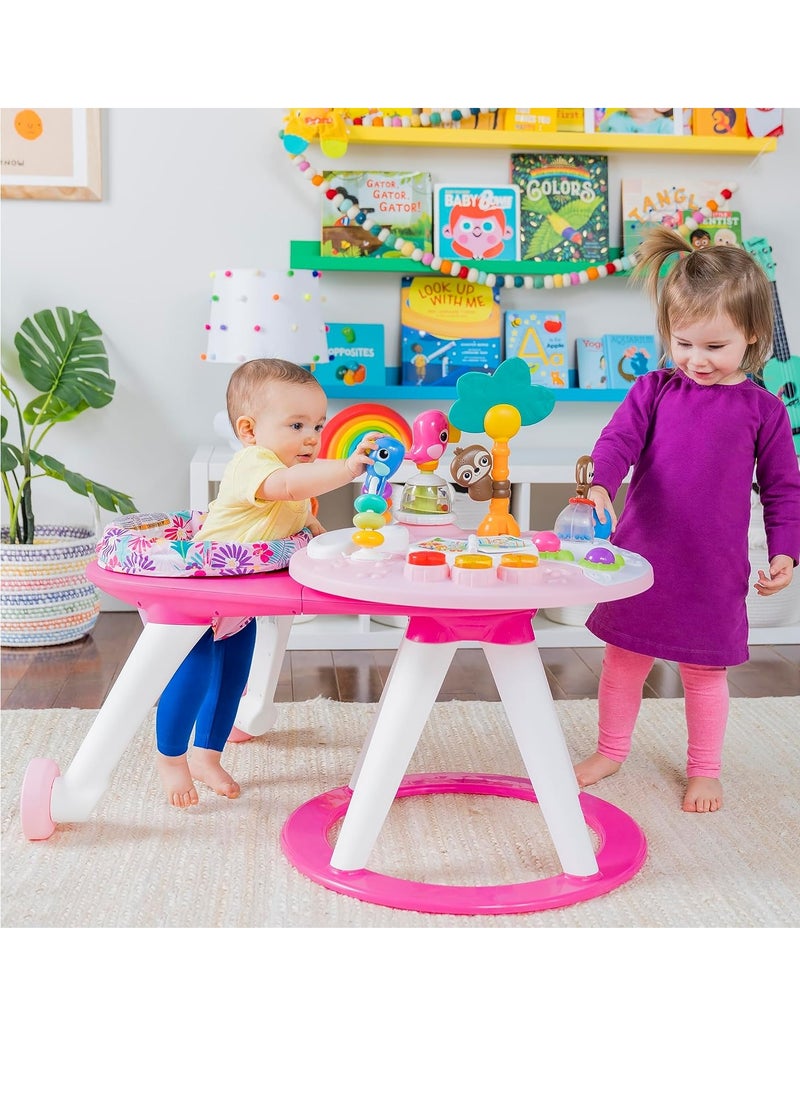 Bright Starts Around We Go 2-in-1 Walk-Around Baby Activity Center & Table, Tropic Coral, Ages 6 Months+