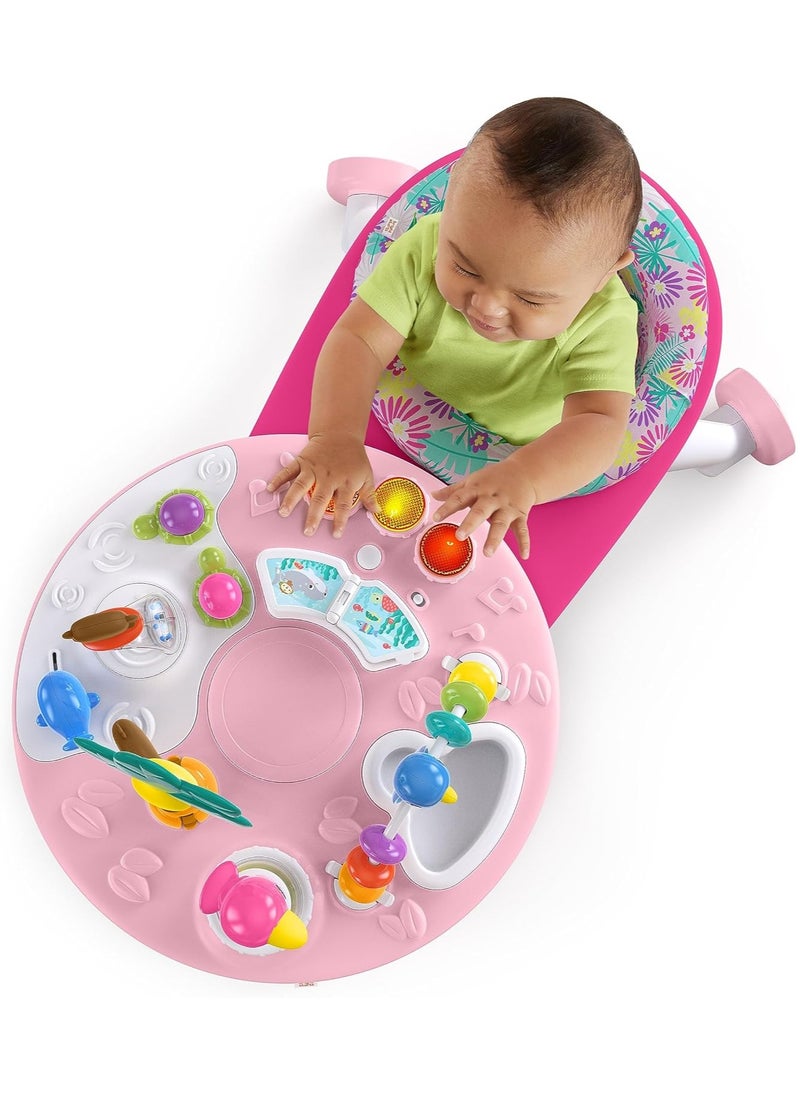 Bright Starts Around We Go 2-in-1 Walk-Around Baby Activity Center & Table, Tropic Coral, Ages 6 Months+