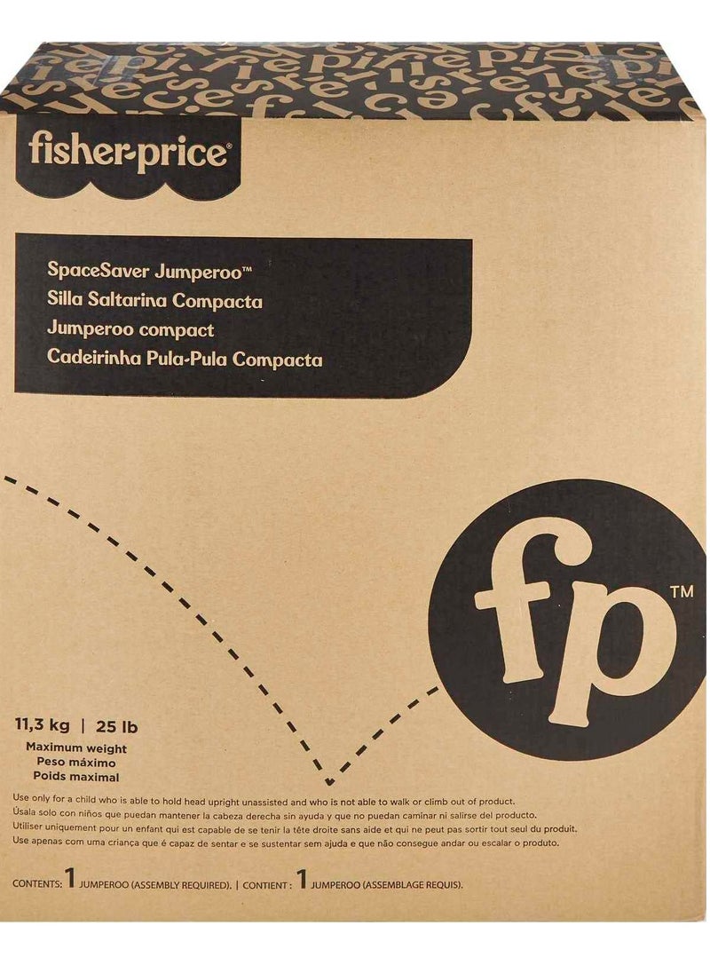 Fisher-Price Baby Bouncer SpaceSaver Jumperoo Musical Activity Center with Lights Sounds & Developmental Toys, Puppy Perfection