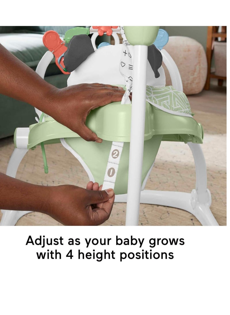 Fisher-Price Baby Bouncer SpaceSaver Jumperoo Musical Activity Center with Lights Sounds & Developmental Toys, Puppy Perfection