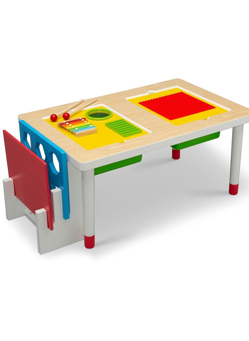 Play and Learn Sensory Table for Kids, White/Primary