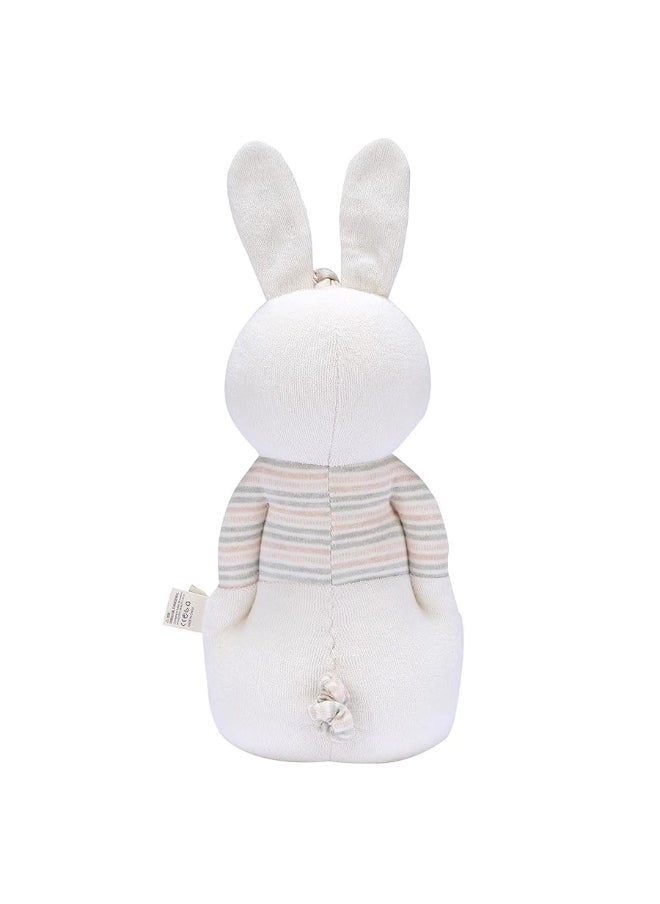 COTTONEBEBE Organic Baby Toys, Bunny Stuffed Animal Toy with Lullaby Music for Infant Babies 0 3 6 12 to 36 Months Boy & Girl,Ideal Gift for Newborn