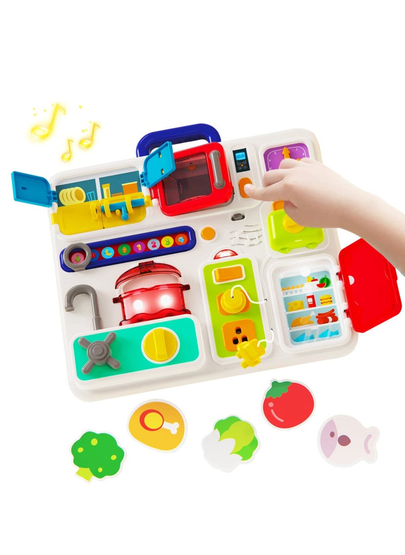 Busy Board for Toddlers 1-3 2-4 Travel Toys Light Up Musical Baby Toys 12-18 Months Toddler Toys Age 1-2 2-4 Children Sensory Toys Montessori Fine Motor Skills Toys for 1 Year Old Boy Girl