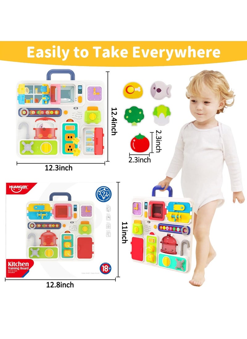 Busy Board for Toddlers 1-3 2-4 Travel Toys Light Up Musical Baby Toys 12-18 Months Toddler Toys Age 1-2 2-4 Children Sensory Toys Montessori Fine Motor Skills Toys for 1 Year Old Boy Girl