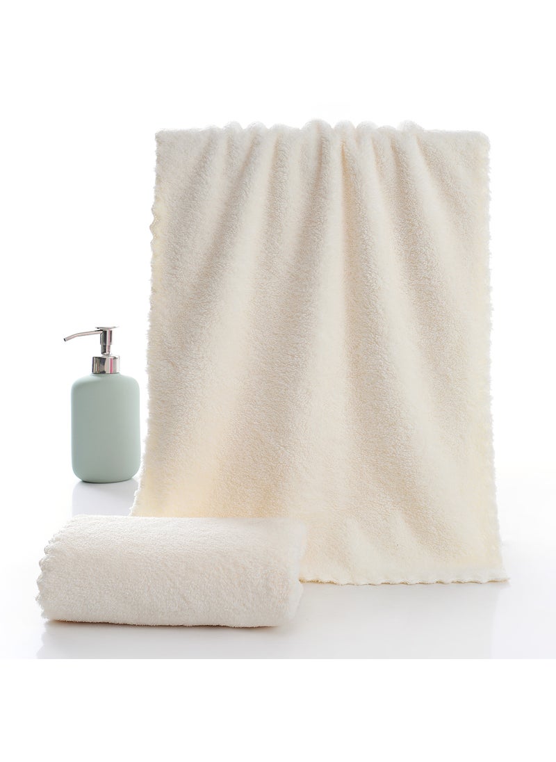 Luxury Coral Fleece Towels 70*140 Absorbent Soft Beige