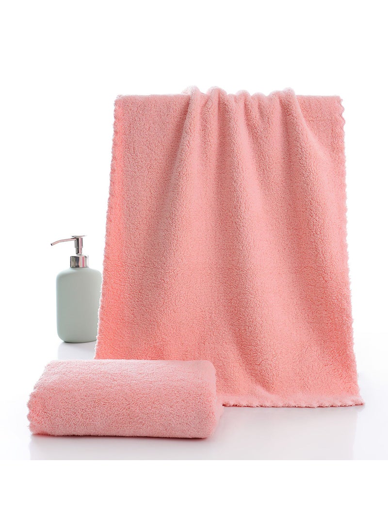 Luxury Coral Fleece Towels 70*140 Absorbent Soft Pink