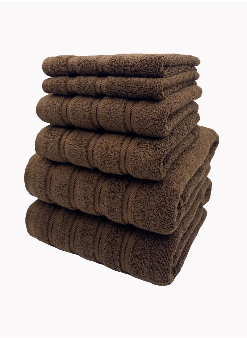 Luxury Bath Towel Set100% Cotton High Water Absorption Thickened Soft and Durable Hotel Bathroom Towels Sports Beach Spa Daily Household Size 2 (70 * 140cm) 2 (35 * 75cm) 2 (34 * 34cm) (Deep coffee)