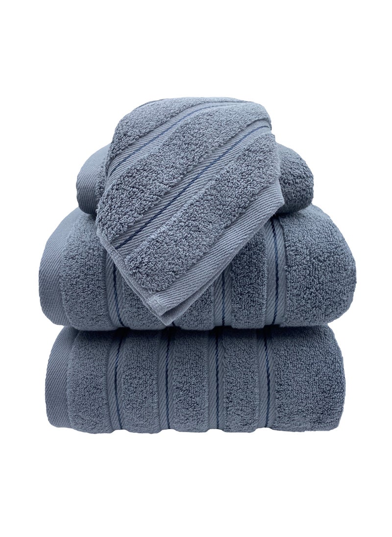 Luxury Bath Towel Set100% Cotton High Water Absorption Thickened Soft and Durable Hotel Bathroom Towels Sports Beach Spa Daily Household Size 2 (70 * 140cm) 2 (35 * 75cm) 2 (34 * 34cm) (Dark gray)