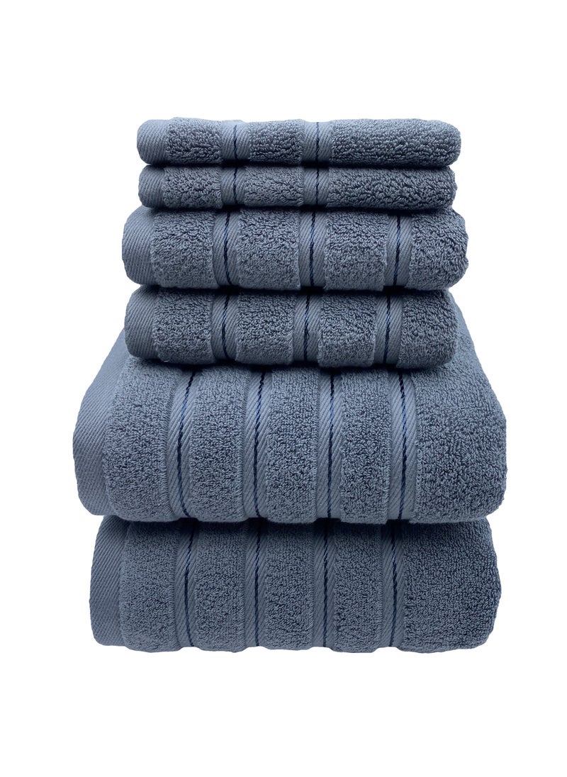 Luxury Bath Towel Set100% Cotton High Water Absorption Thickened Soft and Durable Hotel Bathroom Towels Sports Beach Spa Daily Household Size 2 (70 * 140cm) 2 (35 * 75cm) 2 (34 * 34cm) (Dark gray)