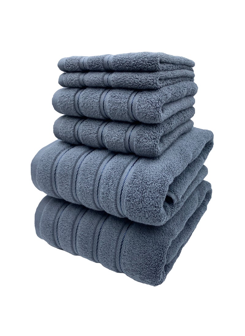 Luxury Bath Towel Set100% Cotton High Water Absorption Thickened Soft and Durable Hotel Bathroom Towels Sports Beach Spa Daily Household Size 2 (70 * 140cm) 2 (35 * 75cm) 2 (34 * 34cm) (Dark gray)