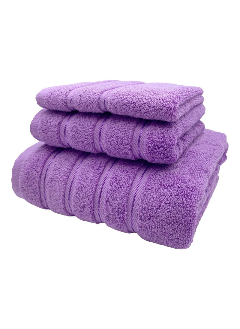 Luxury Bath Towel Set100% Cotton High Water Absorption Thickened Soft and Durable Hotel Bathroom Towels Sports Beach Spa Daily Household Size 2 (70 * 140cm) 2 (35 * 75cm) 2 (34 * 34cm) (Light purple)