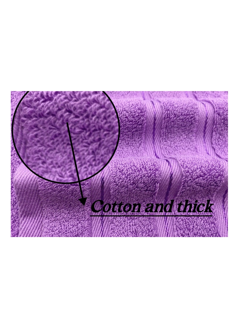 Luxury Bath Towel Set100% Cotton High Water Absorption Thickened Soft and Durable Hotel Bathroom Towels Sports Beach Spa Daily Household Size 2 (70 * 140cm) 2 (35 * 75cm) 2 (34 * 34cm) (Light purple)