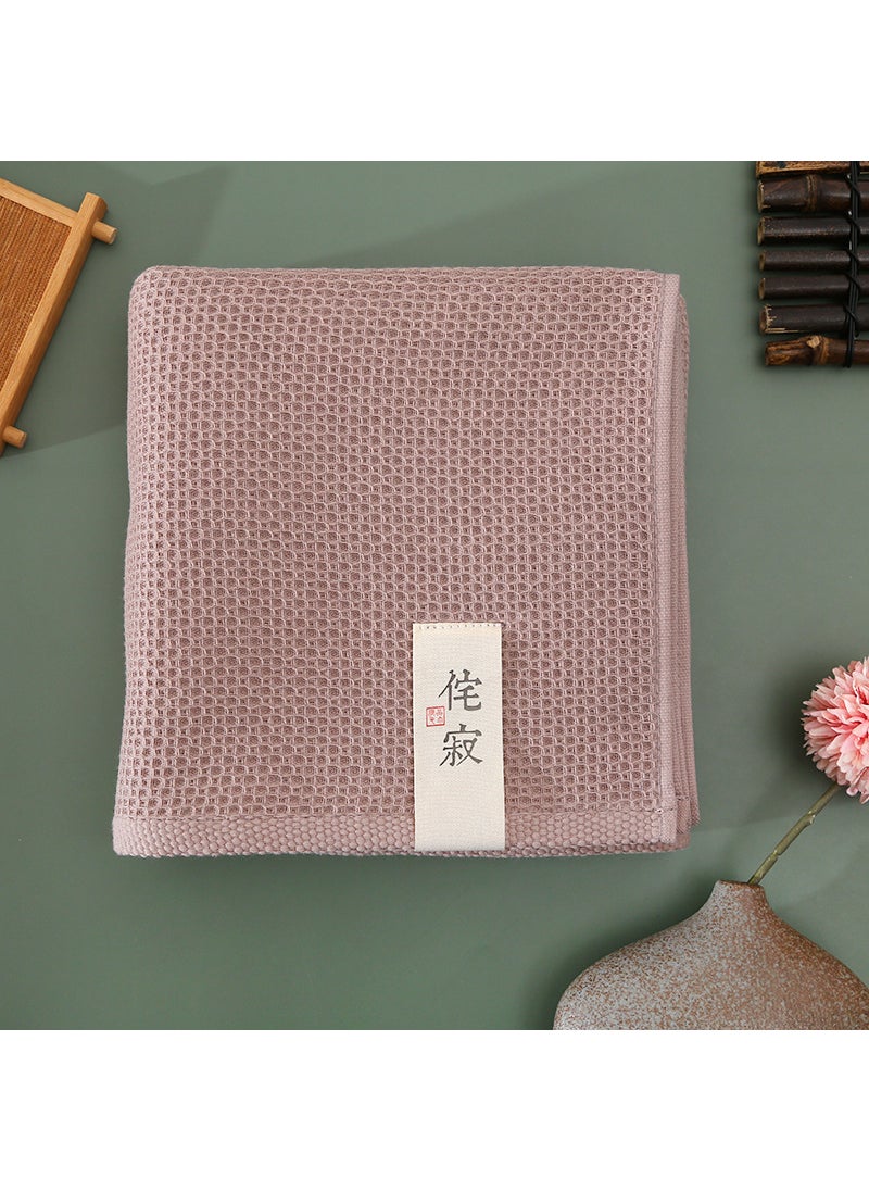 Cotton bath towel square towel waffle honeycomb gauze Japanese style hotel pure cotton absorbent soft silent culture Brown cotton honeycomb