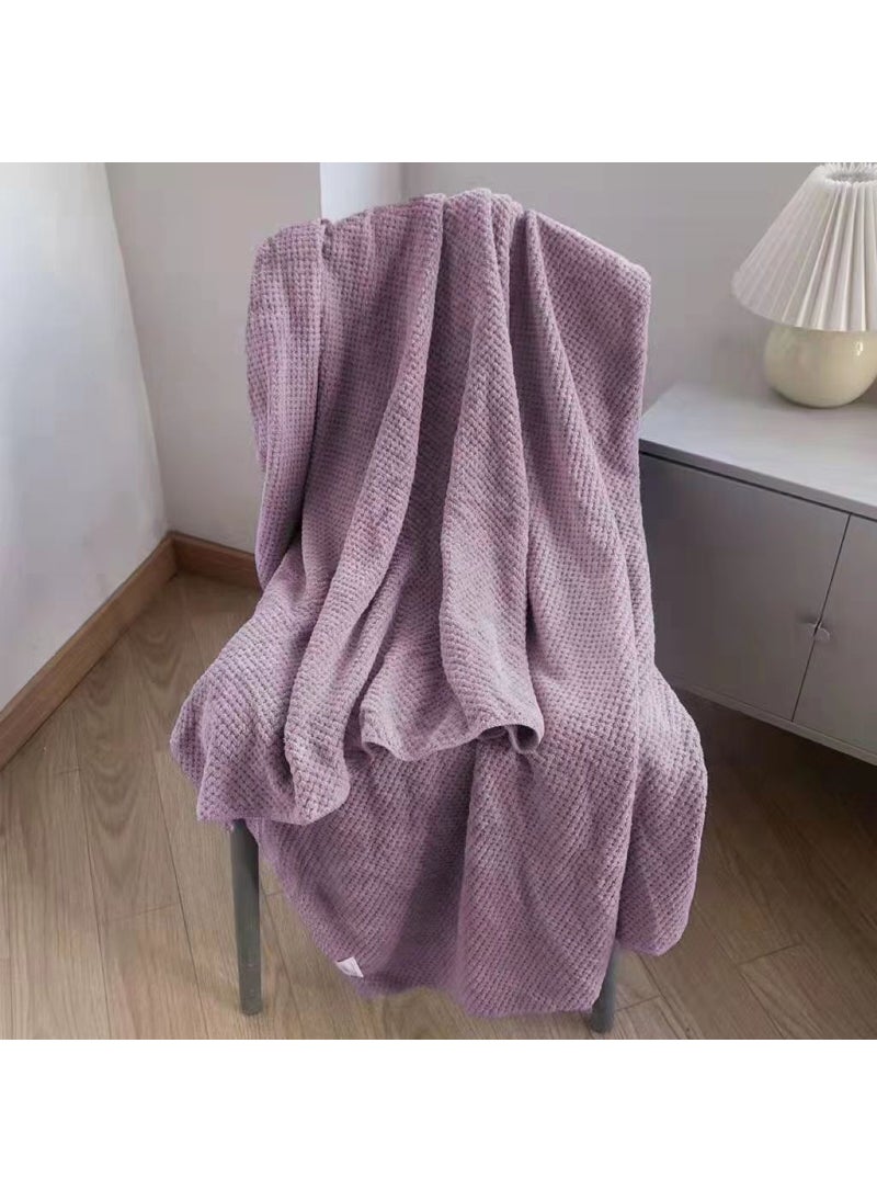 Thick Soft Absorbent Wearable Bath Towel Coral Fleece Unisex Beach Taro purple