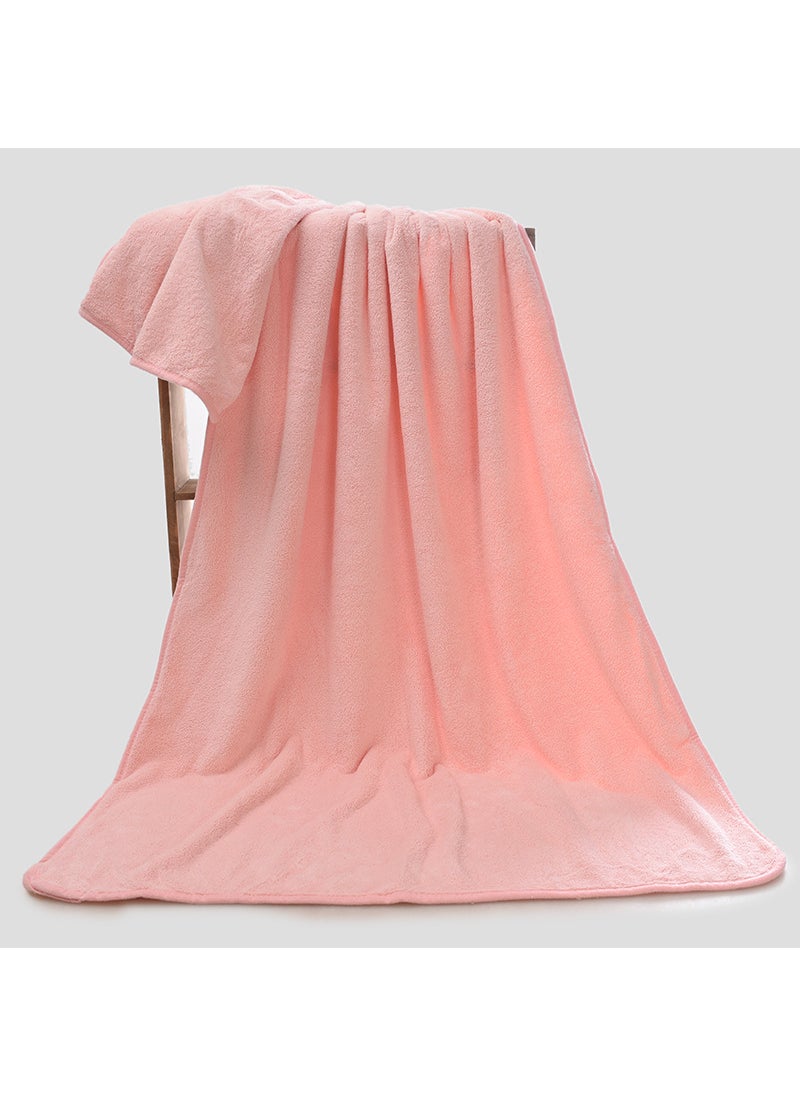 Thick Coral Fleece Bath Towel for Kids and Babies Light pink