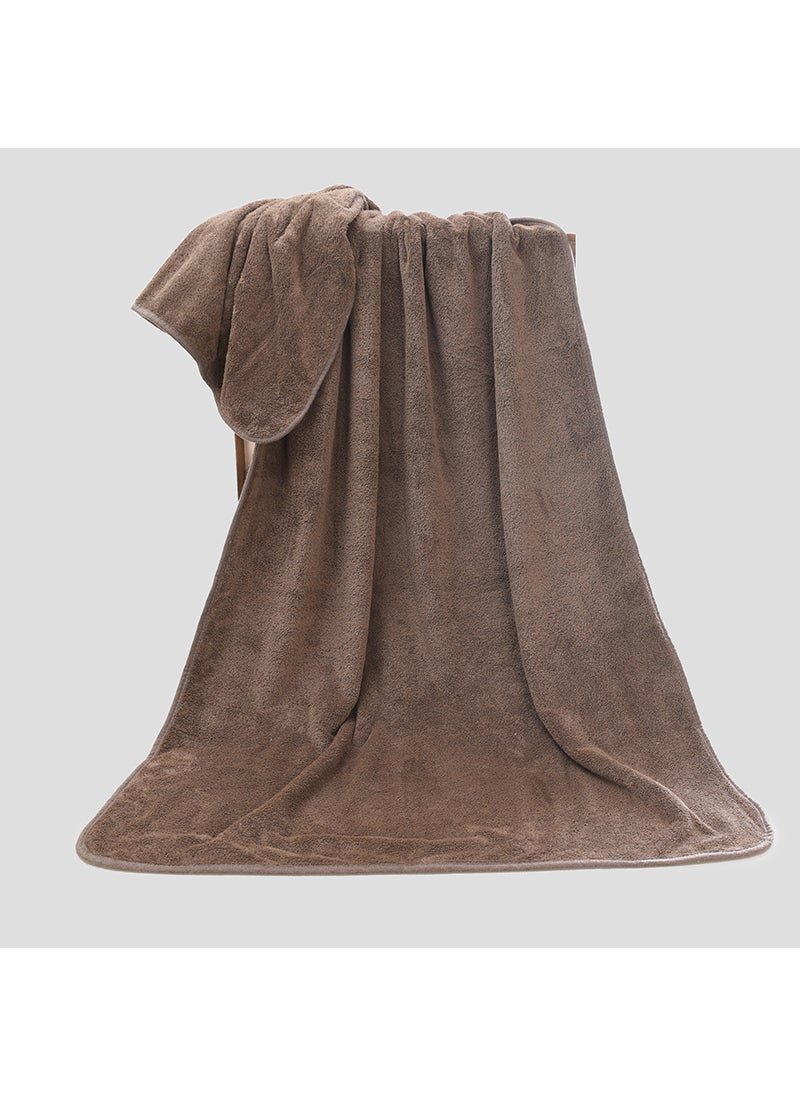 Thick Coral Fleece Bath Towel for Kids and Babies Dark brown