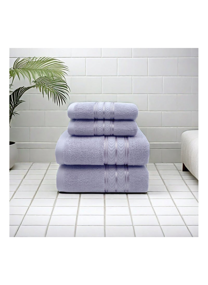 Soft 100% Luxury Cotton Türkiye Bath Towel Set Size (70 * 140cm) High Water Absorption Quick Drying Daily Durable Hotel Bathroom Spa (Light purple, 4 piece towel set)