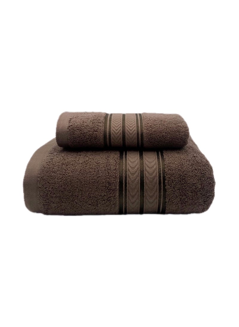 Soft Luxury Cotton Türkiye Bath Towel Set Size (70 * 140cm) High Water Absorption Quick Drying Daily Durable Hotel Bathroom Spa (Brown, 4 piece towel set)