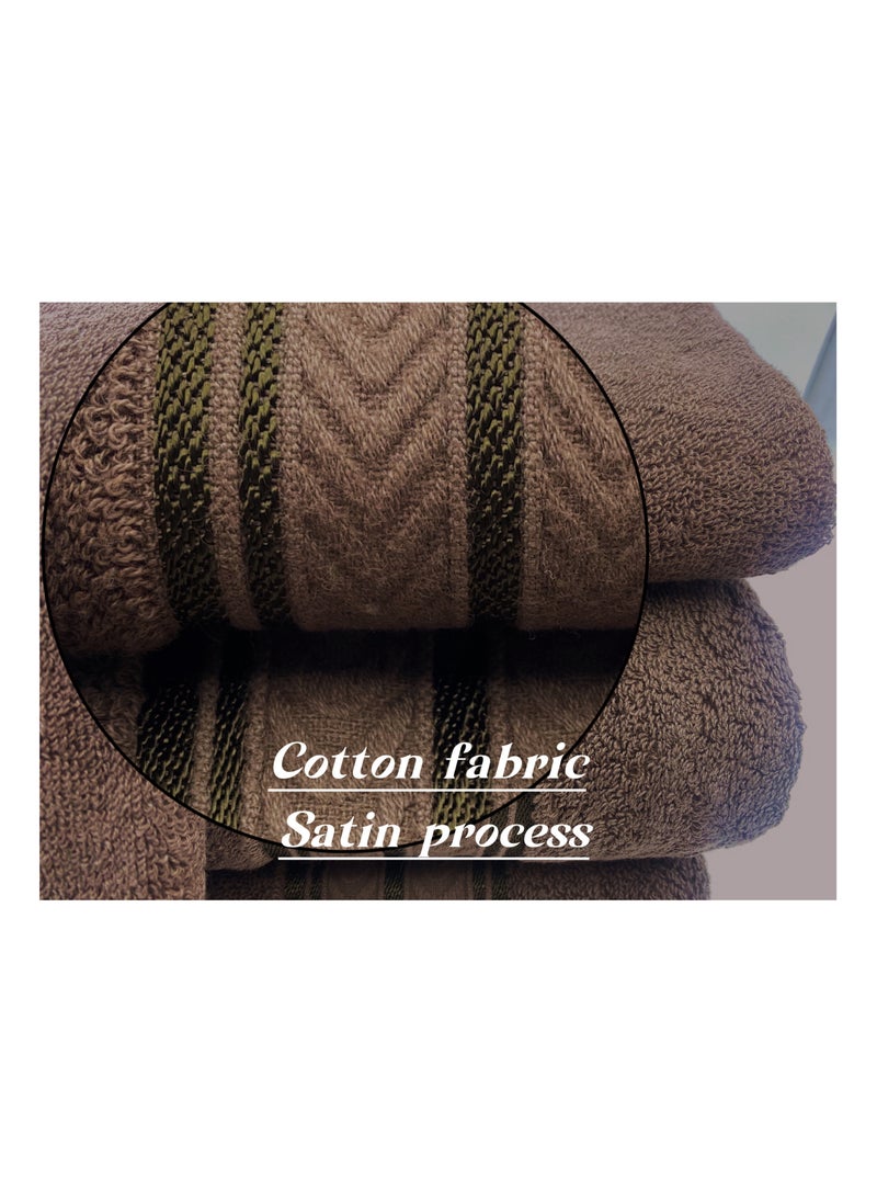 Soft Luxury Cotton Türkiye Bath Towel Set Size (70 * 140cm) High Water Absorption Quick Drying Daily Durable Hotel Bathroom Spa (Brown, 4 piece towel set)