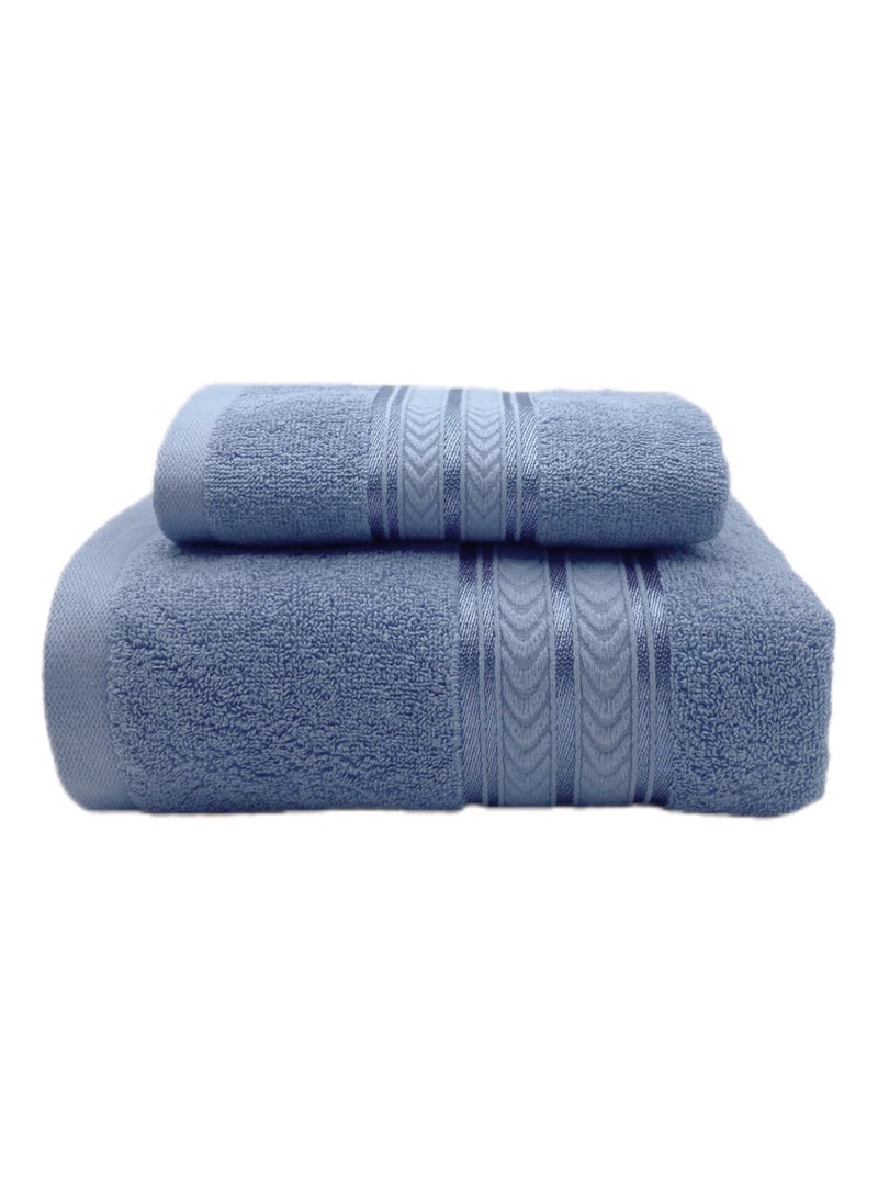 Soft 100% Luxury Cotton Türkiye Bath Towel Set Size (70 * 140cm) High Water Absorption Quick Drying Daily Durable Hotel Bathroom Spa (Purple blue, 4 piece towel set)