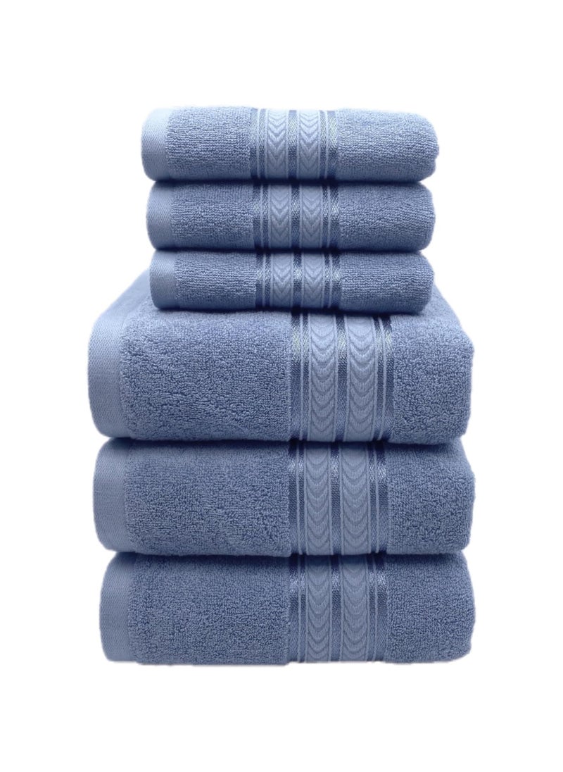 Soft 100% Luxury Cotton Türkiye Bath Towel Set Size (70 * 140cm) High Water Absorption Quick Drying Daily Durable Hotel Bathroom Spa (Purple blue, 4 piece towel set)