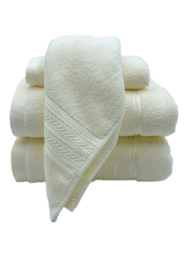 Soft Luxury Cotton Türkiye Bath Towel Set Size (70 * 140cm) High Water Absorption Quick Drying Daily Durable Hotel Bathroom Spa (Beige, 4 piece towel set)