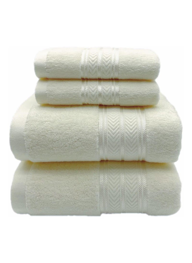 Soft Luxury Cotton Türkiye Bath Towel Set Size (70 * 140cm) High Water Absorption Quick Drying Daily Durable Hotel Bathroom Spa (Beige, 4 piece towel set)