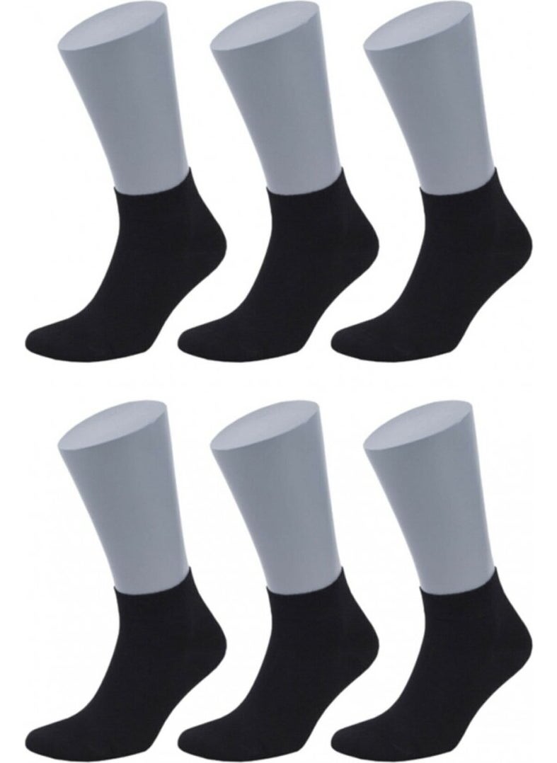 Black Color Summer Women's Bamboo Booties Socks Set of 6