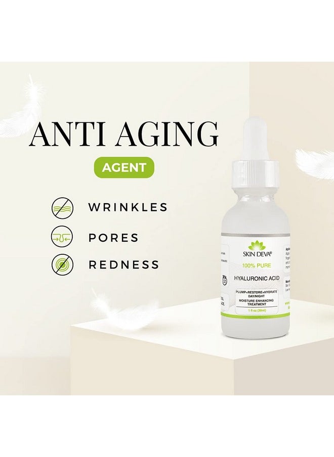 100% Pure Hyaluronic Acid Serum For Face 1 Oz Of Discoloration Correcting Serum Anti Aging Anti Wrinkle Acid Locks In Essential Moisture Keeps Skin Hydrated Facial Serums For All Skin Types