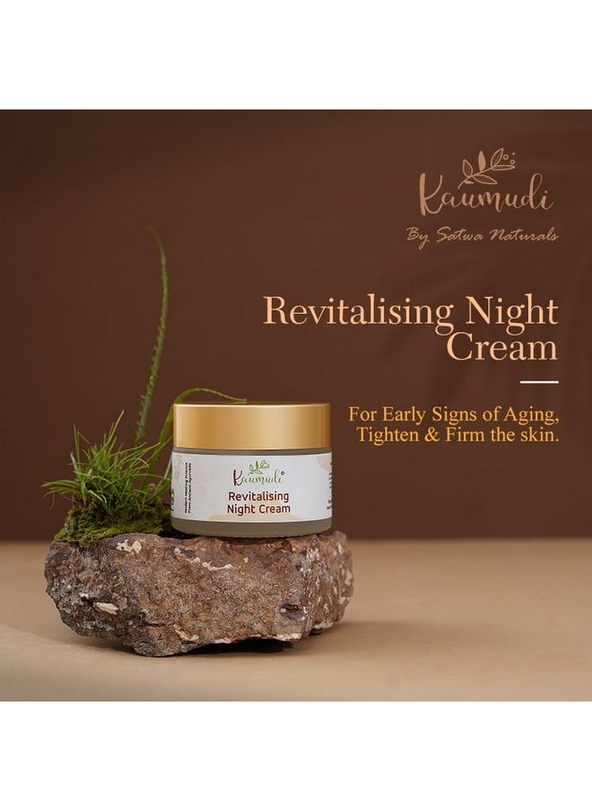 Revitalising Night Cream | For Women And Men | Handmade With Natural Ingredients | For Early Signs Of Aging, Tighten & Firm The Skin | Moisturizes & & Revitalize | Hydrates & Nourish | For Healthy, Glowing, And Clear Skin | All Skin Types | No Artificial Color | No Artificial Fragrance | Sulphate, Paraben & Sls Free | 40 Gm / 1.41 Fl Oz