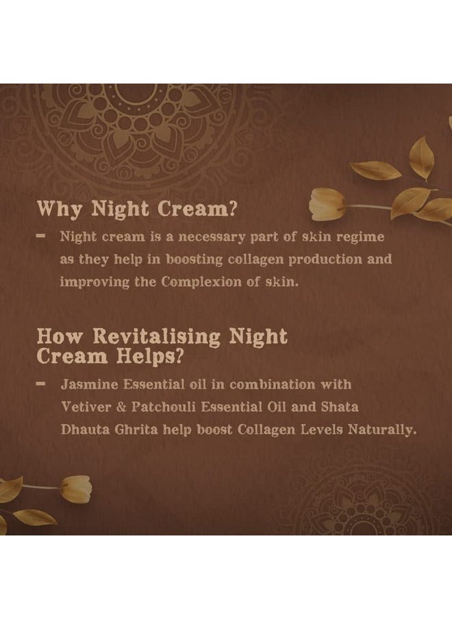 Revitalising Night Cream | For Women And Men | Handmade With Natural Ingredients | For Early Signs Of Aging, Tighten & Firm The Skin | Moisturizes & & Revitalize | Hydrates & Nourish | For Healthy, Glowing, And Clear Skin | All Skin Types | No Artificial Color | No Artificial Fragrance | Sulphate, Paraben & Sls Free | 40 Gm / 1.41 Fl Oz