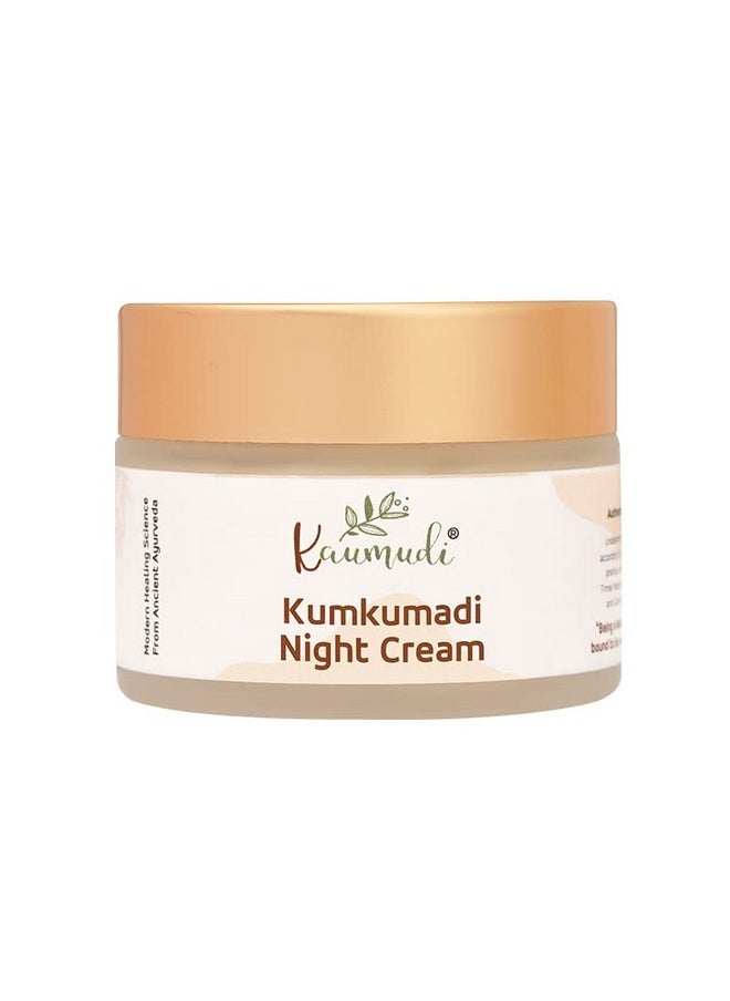 Kumkumadi Night Cream | For Women And Men | Made With Shata Dhauta Ghrita (100 Times Washed Ghee) & Kumkumadi Thailam | Handmade With Natural Ingredients | For Signs Of Aging, Dark Spots, Blemishes, Sun Damage | Moisturize & Nourish | For Healthy, Glowing, And Clear Skin | All Skin Types | No Artificial Color | No Artificial Fragrance | Sulphate, Paraben & Sls Free | 40 Gm / 1.41 Fl Oz