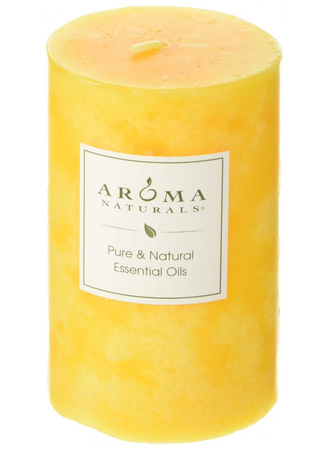 Aroma Naturals Lavender & Tangerine Essential Oil Scented Pillar Candle, Relaxing, 2.5 inch x 4 inch