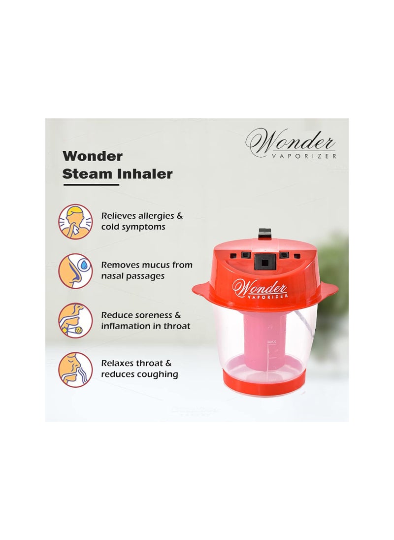 WONDER Steam Inhaler Professional Plastic Vaporizer, Red