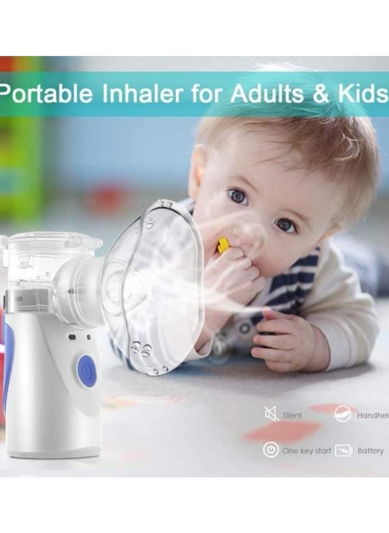 Portable Ultrasonic Mesh Inhaler – Quiet Handheld Nebulizer for Adults & Kids, Ideal for Travel & Household Use (T1-Grey)