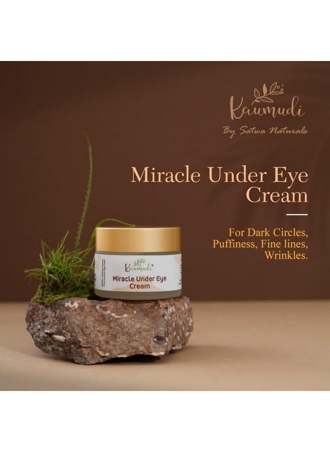 Miracle Under Eye Cream | For Women And Men | Handmade With Natural Ingredients | For Dark Circles, Puffiness, Finelines, Wrinkles | Hydrate & Moisturizes | All Skin Types | No Artificial Color | No Artificial Fragrance | Sulphate, Paraben & Sls Free | 40 Gm / 1.41 Fl Oz