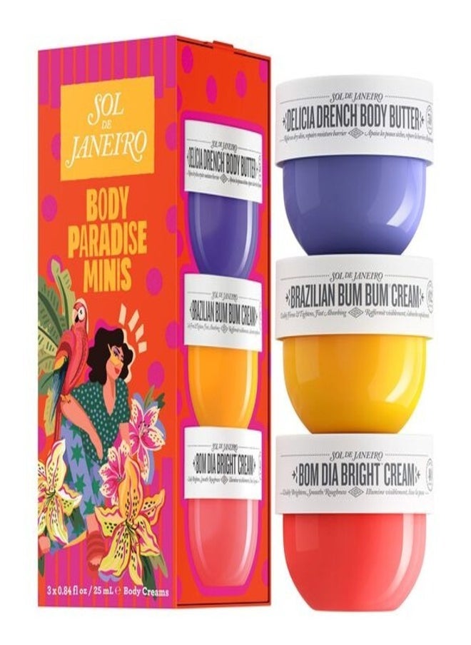 SOL DE JANEIRO Body Paradise Minis 25ml - Travel-Sized Luxury Fragrance Set with Irresistible Tropical Scents for On-the-Go Indulgence