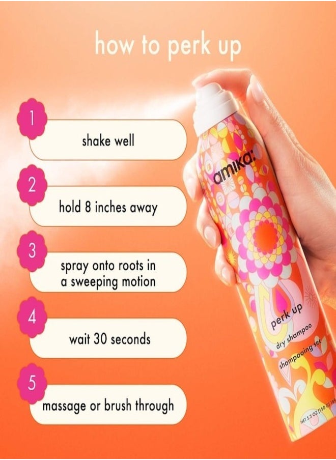 AMIKA Perk Up Power-Up Dry Shampoo Duo 7.1oz. (201g)/257ml - Talc-Free, Oil-Absorbing Dry Shampoo Set for Fresh, Voluminous Hair with Long-Lasting Oil Control