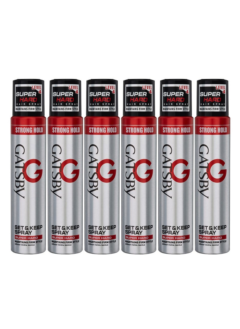 Super Hard Set And Keep Spray 250ml (Pack of 6)