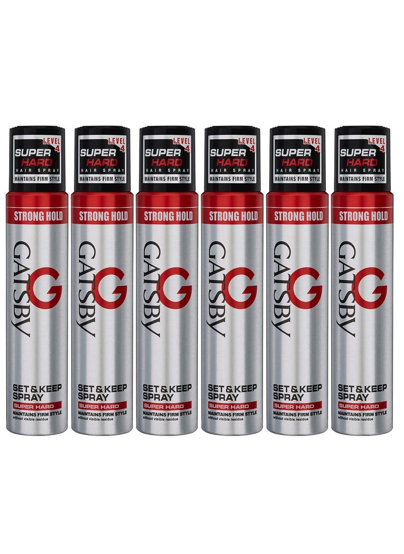 Set And Keep Super Hard Hair Spray 250ml (Pack of 6)