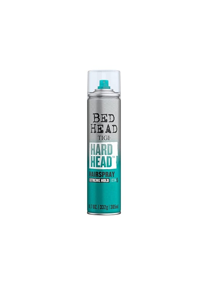 Hard Head Hairspray for Extra Strong Hold - For All Hair Types - With Instant Dry & Natural Shine - Use on Dry Hair - Premium Hair Care Products for Women & Men - 385ml