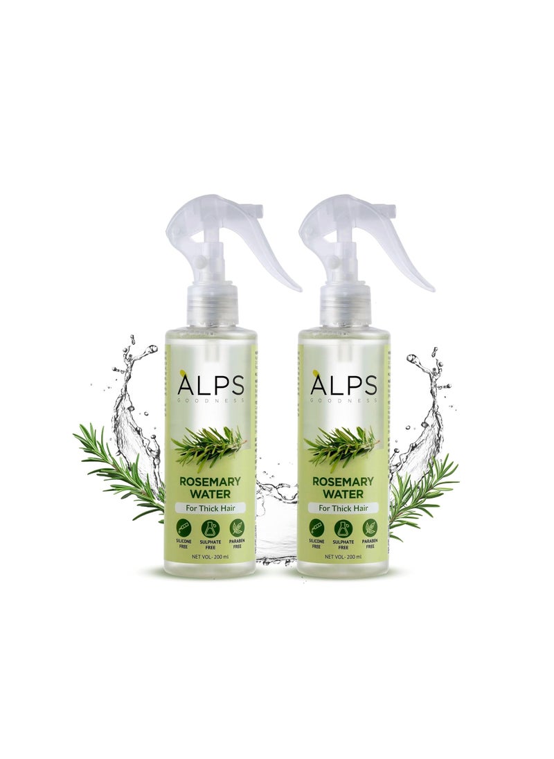 Alps Goodness Rosemary Water Spray For Hair Growth Twin Pack (200 ml x 2) | Hair Spray for Regrowth | Rosemary Hair Mist | Adds Shine | Helps Reduce Hairfall | Strengthens Hair | For All Hair Types