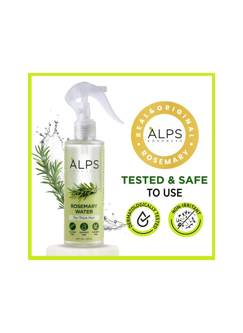 Alps Goodness Rosemary Water Spray For Hair Growth Twin Pack (200 ml x 2) | Hair Spray for Regrowth | Rosemary Hair Mist | Adds Shine | Helps Reduce Hairfall | Strengthens Hair | For All Hair Types