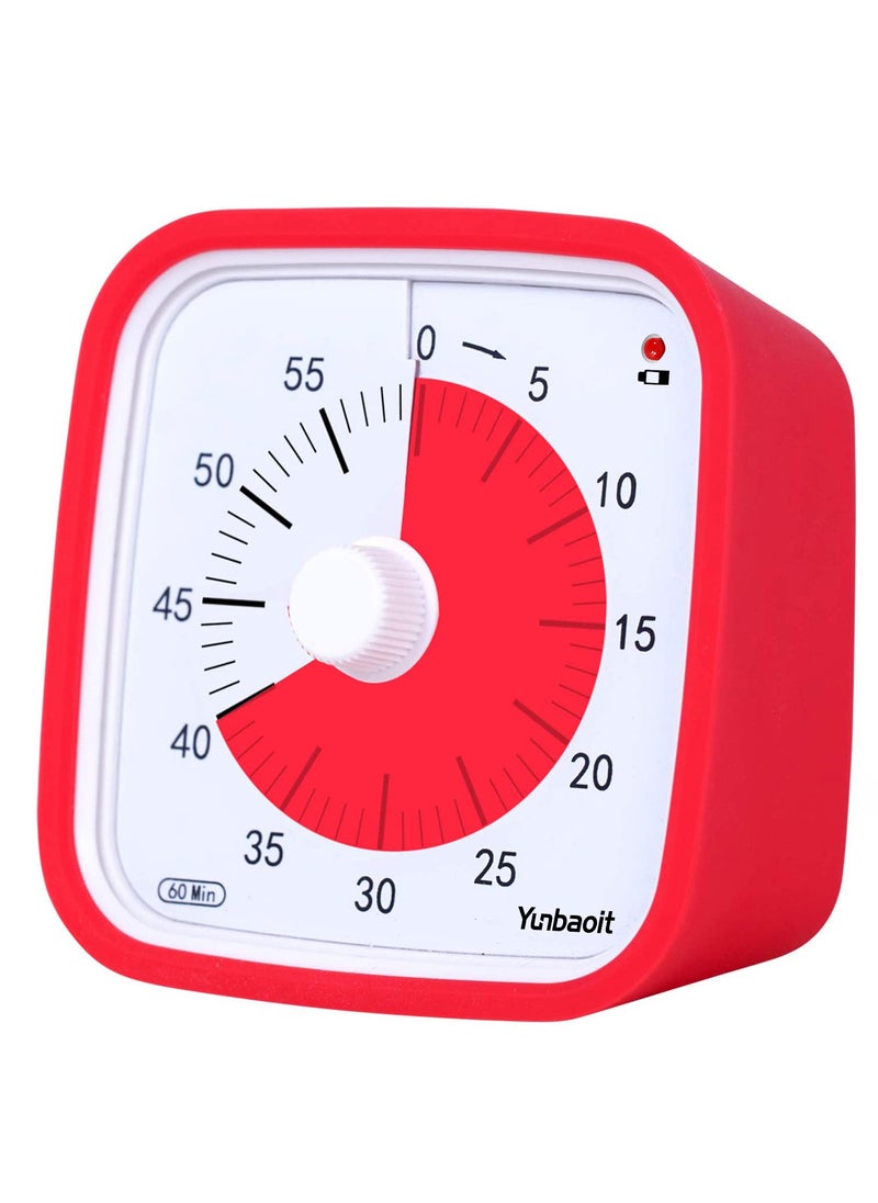 Cross-border children student learning time manager mute mechanical kitchen timer visual timer alarm clock BT01-red red film