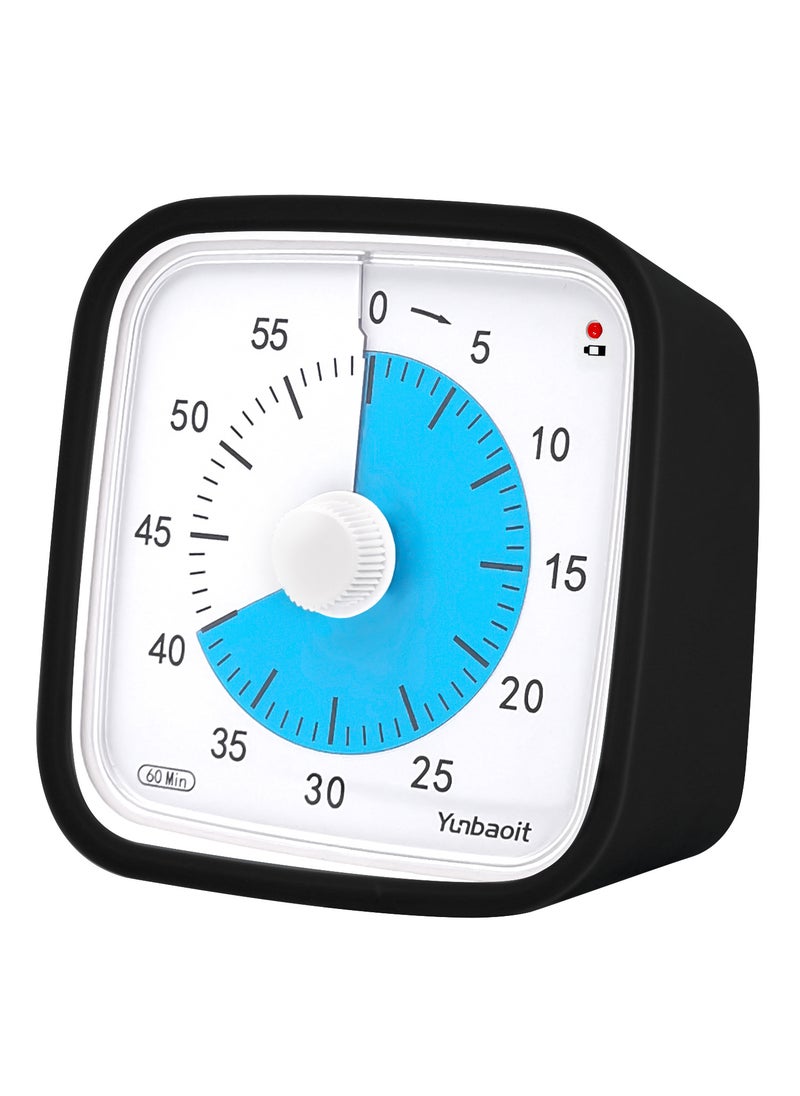 Cross-border children student learning time manager mute mechanical kitchen timer visual timer alarm clock VT01-Black Blue