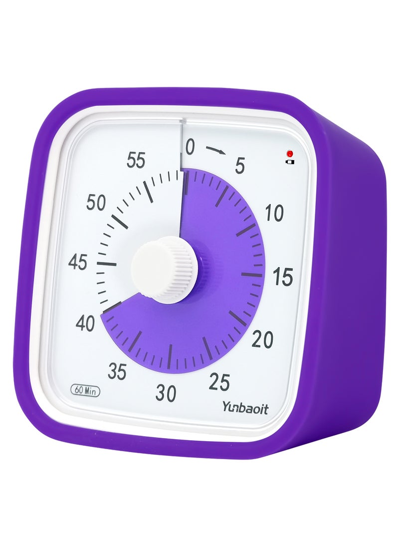 Cross-border children student learning time manager mute mechanical kitchen timer visual timer alarm clock VT01-PURPLE PURPLE