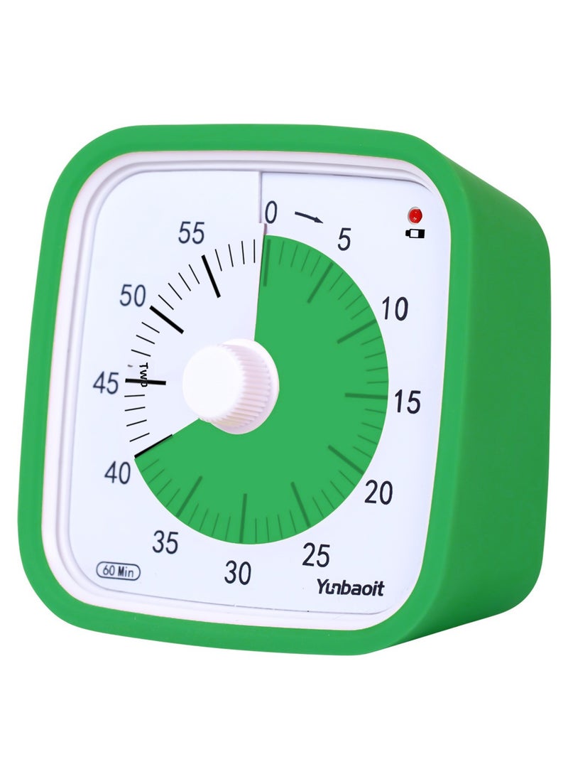 Cross-border children student learning time manager mute mechanical kitchen timer visual timer alarm clock Bt01-green green film