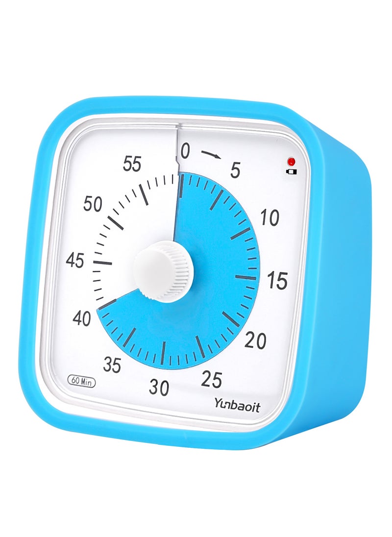 Cross-border children student learning time manager mute mechanical kitchen timer visual timer alarm clock BT01-Blue Blue Film