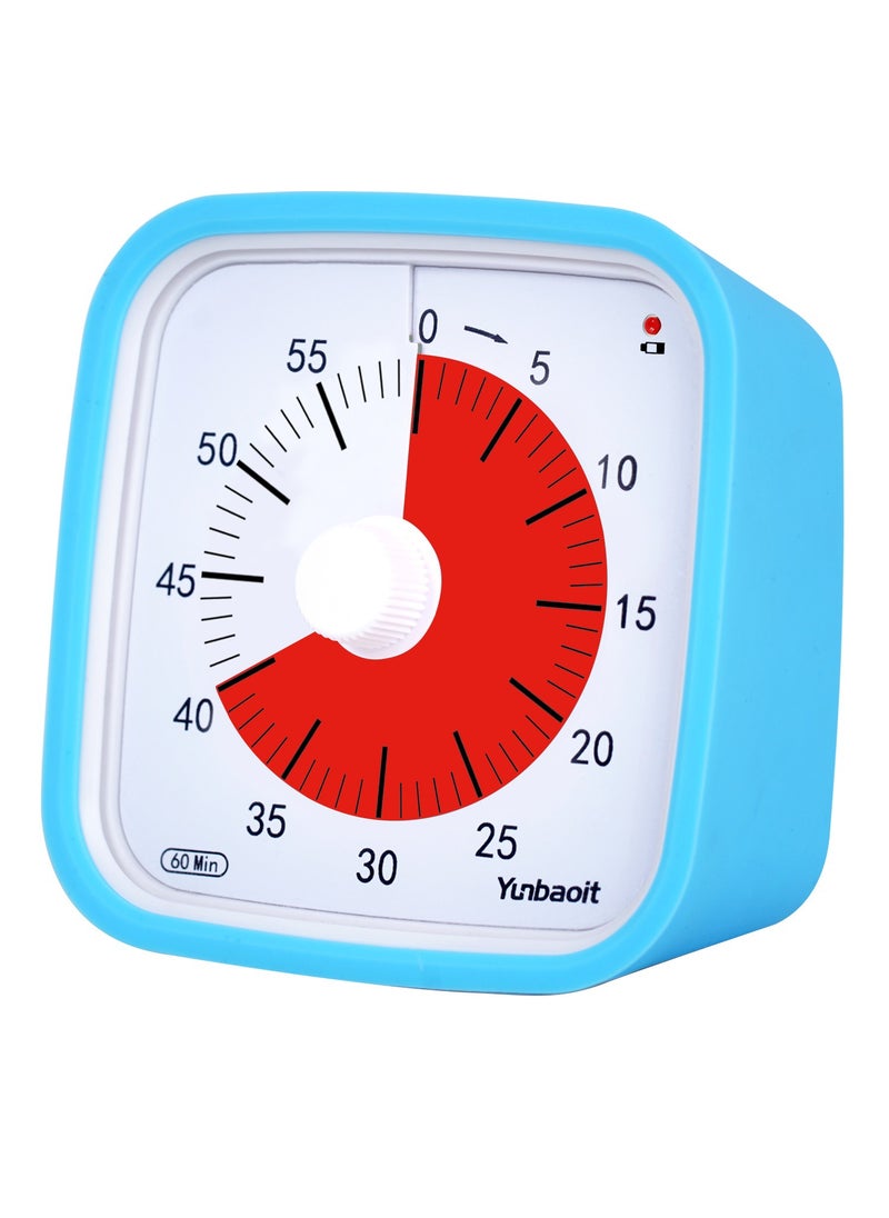 Cross-border children student learning time manager mute mechanical kitchen timer visual timer alarm clock BT01-blue red film