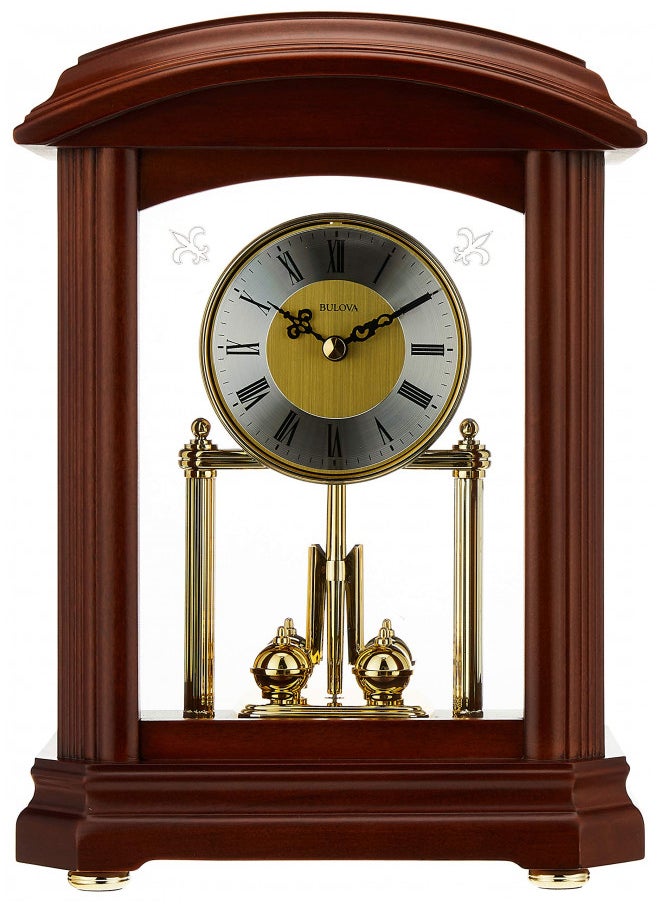 Bulova B1848 Nordale Clock, Walnut Finish